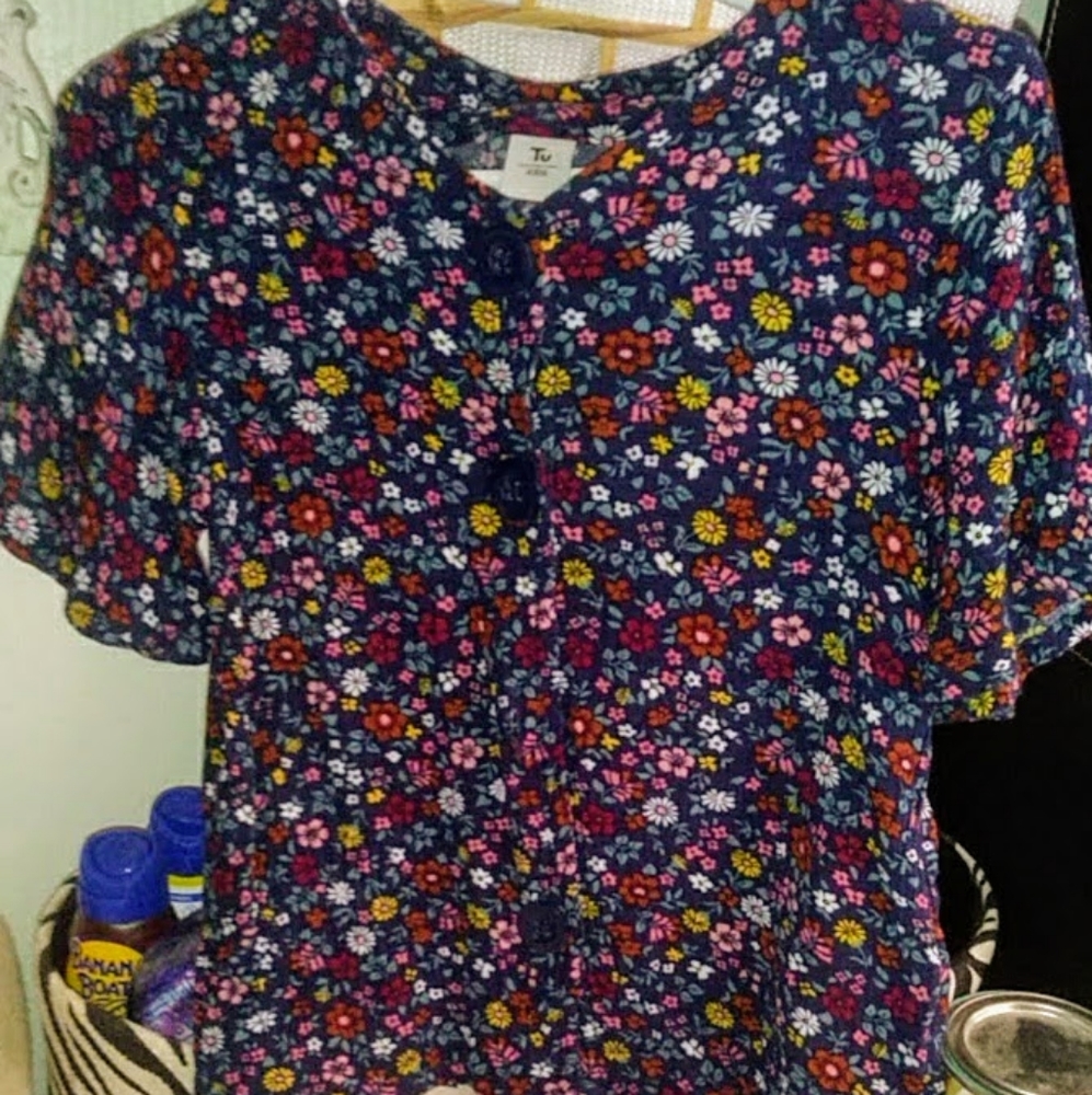 TU Kids Blue Floral Top